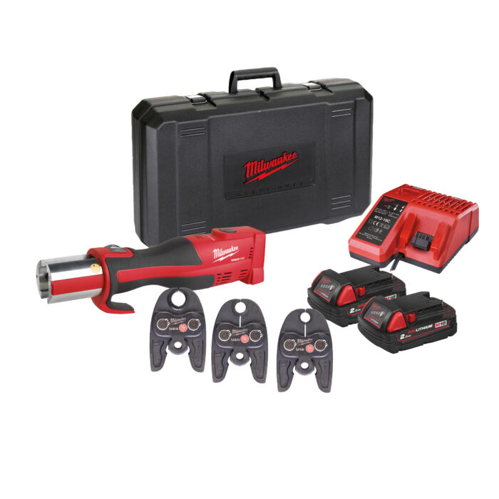 M18 BLHPT-202C U-SET-Pressatrice idraulica 18V 2,0Ah con set ganasce U - motore Brushless-Milwaukee