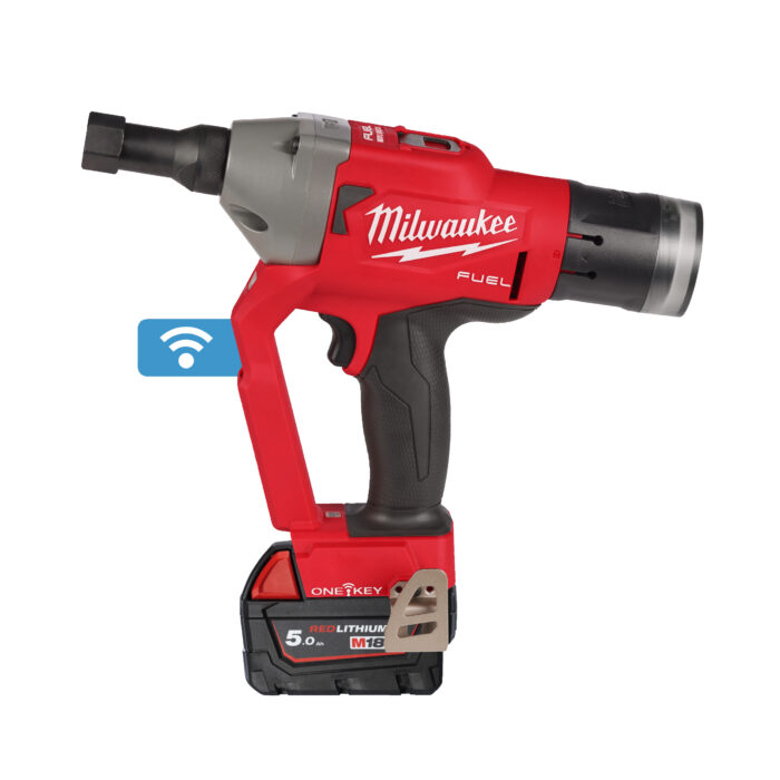 M18 ONEFLT-502X-Pistola per bulloni a strappo HUCK® 18 Volt ONE KEY - 2 Batterie da 5.0 Ah-Milwaukee